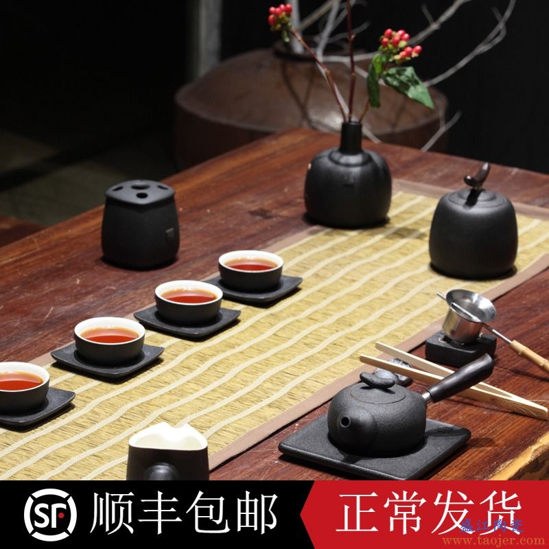 万仟堂茶具套装 功夫茶具整套礼盒粗陶瓷送礼茶具茶道