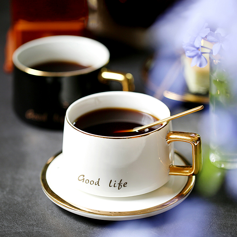 欧式小奢华高档金边网红ins咖啡杯碟套装北欧下午茶陶瓷创意茶杯